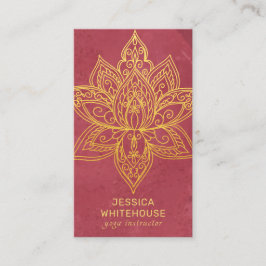 Gold Lotus Blume Elegante Rose Business Card Visitenkarte