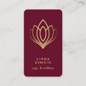 Gold Lotus Blume | Ruby | Yoga für Wellness-Massag Visitenkarte (Vorderseite)