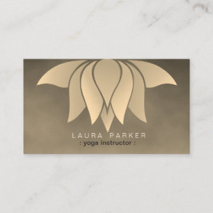 Gold Lotus Blume Yoga Instructor Medizin Retro Visitenkarte