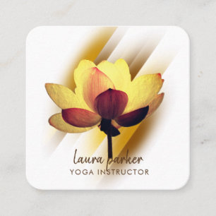 Gold Lotus Blume Yoga Instruktor Wasserfarben Quadratische Visitenkarte
