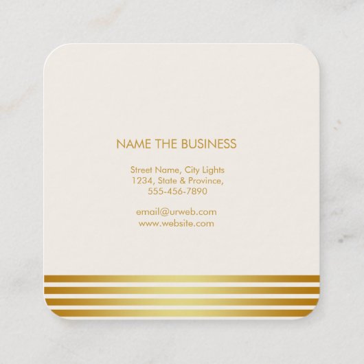 Gold Lotus Blume Yoga Medizin Wellness-Center Quadratische Visitenkarte (Rückseite)