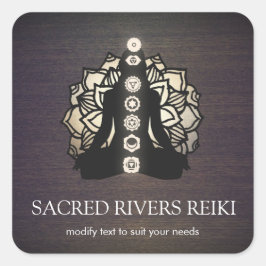 Gold Lotus Chakra Reiki Master und Yoga Lehrer Quadratischer Aufkleber
