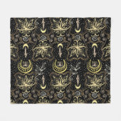 Gold Lotus: Crescent Vintag Elegance. Fleecedecke (Vorderseite (Horizontal))