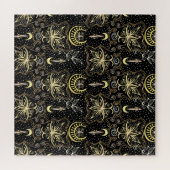 Gold Lotus: Crescent Vintag Elegance. Puzzle (Horizontal)