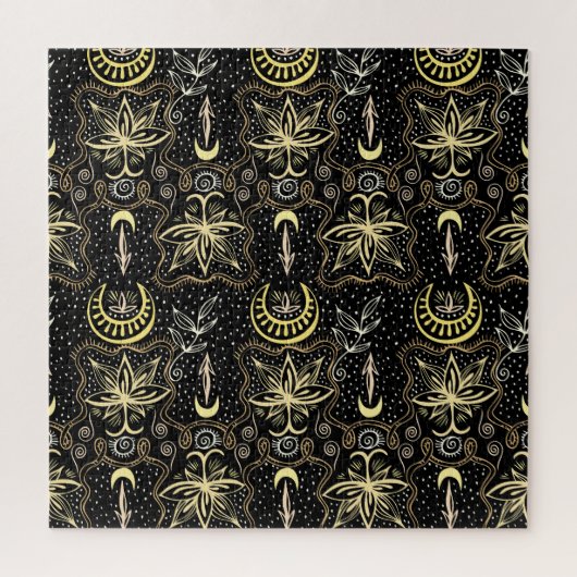 Gold Lotus: Crescent Vintag Elegance. Puzzle (Vertikal)