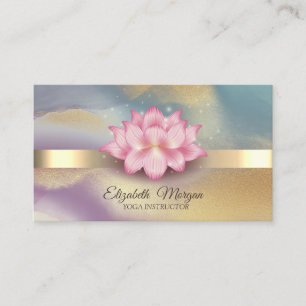 Gold, Lotus Farbiger Yoga Visitenkarte