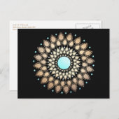 Gold Lotus Floral Mandala Postcard Postkarte (Vorne/Hinten)