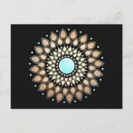 Gold Lotus Floral Mandala Postcard Postkarte