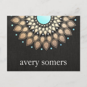 Gold Lotus Floral Mandala Postcard Postkarte