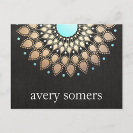 Gold Lotus Floral Mandala Postcard Postkarte