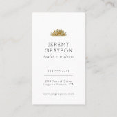 Gold Lotus Flower Business Card Visitenkarte (Rückseite)