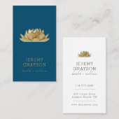 Gold Lotus Flower Business Card Visitenkarte (Vorne/Hinten)