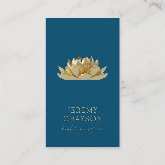 Gold Lotus Flower Business Card Visitenkarte (Vorderseite)