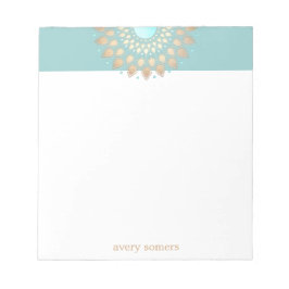 Gold Lotus Flower Mandala Notepad Notizblock