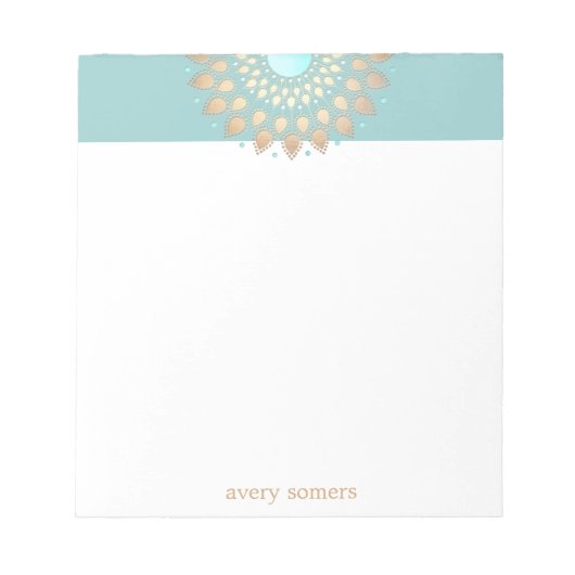 Gold Lotus Flower Mandala Notepad Notizblock (Vorderseite)