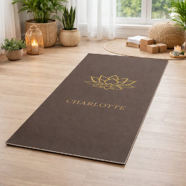 Gold lotus flower name brown yogamatte