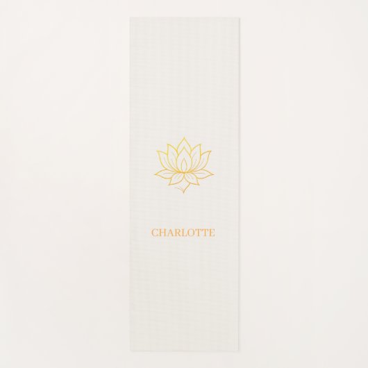 Gold lotus flower name ivory yogamatte (Vorderseite)