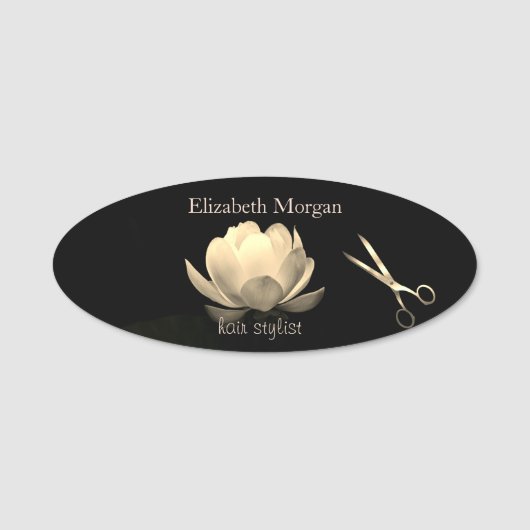 Gold Lotus Gold Scissor Namensschild (Vorderseite)
