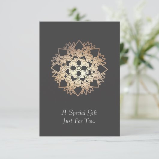 Gold Lotus Heilkunstkarte oder Ankündigung (Stehend Vorderseite)