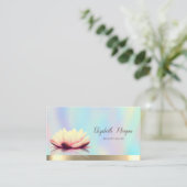 Gold Lotus Holographic Elegant Visitenkarte (Stehend Vorderseite)