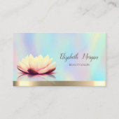 Gold Lotus Holographic Elegant Visitenkarte (Vorderseite)
