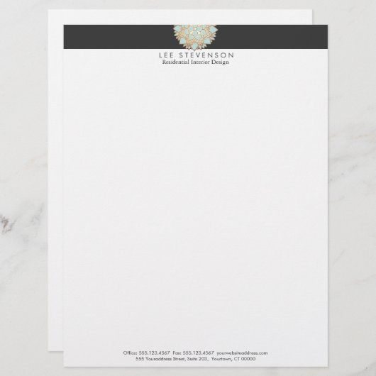Gold Lotus Letterhead Briefbogen (Vorne/Hinten)