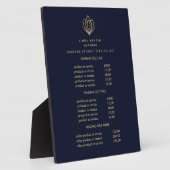 Gold Lotus Logo blau | Preise für Wellness-Center- Fotoplatte (Seite)