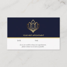 Gold Lotus Logo | Blau | Yoga für Wellness-Massage Visitenkarte