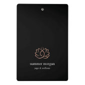 Gold Lotus-Logo für Schwarz und Rose Mini Klemmbrett (Rückseite)
