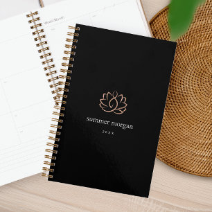 Gold Lotus-Logo für Schwarz und Rose Planer