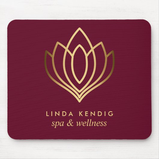 Gold Lotus Logo Ruby | Personalisiert Name hinzufü Mousepad (Vorne)