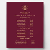 Gold Lotus Logo Ruby | Preise für Wellness-Center- Fotoplatte (Vorderseite)
