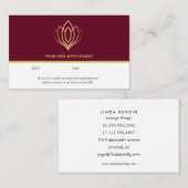 Gold Lotus Logo | Ruby | Yoga für Wellness-Massage Visitenkarte (Vorne/Hinten)