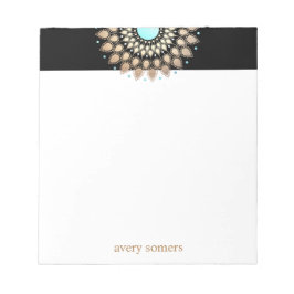 Gold Lotus Mandala Gesundheitstherapeut Notepad Notizblock