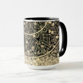 Gold Lotus Mandala Gold Stars Glitzer Tasse (VorderseiteRechts)
