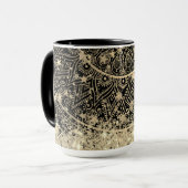 Gold Lotus Mandala Gold Stars Glitzer Tasse (Vorderseite Links)