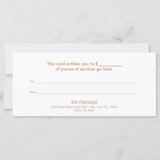 Gold Lotus Mandala Wellness-Geschenkgutschein (Rückseite)