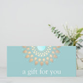 Gold Lotus Mandala Wellness-Geschenkgutschein (Stehend Vorderseite)