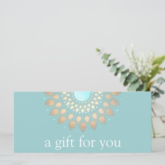 Gold Lotus Mandala Wellness-Geschenkgutschein (Stehend Vorderseite)