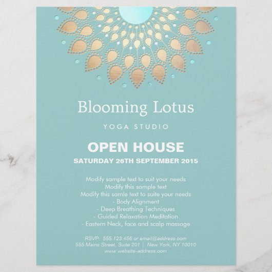 Gold Lotus Mandala Yoga Flyer (Vorne)