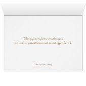 Gold Lotus Natural Health Gift Certificate (Innenansicht Horizontal (Unten))