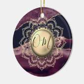 Gold Lotus OM Mandala Lavender Marble Keramik Ornament (Links)