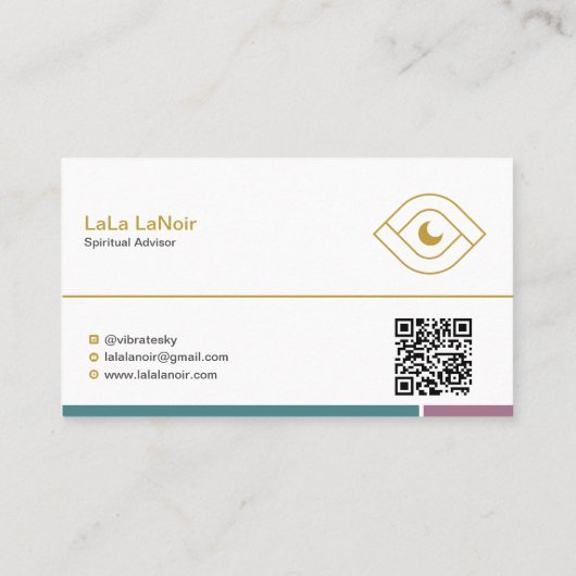 Gold Lotus Spirit Medium & Meditation Lehrer Visitenkarte (Rückseite)