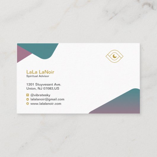 Gold Lotus Spirit Medium & Meditation Lehrer Visitenkarte (Rückseite)