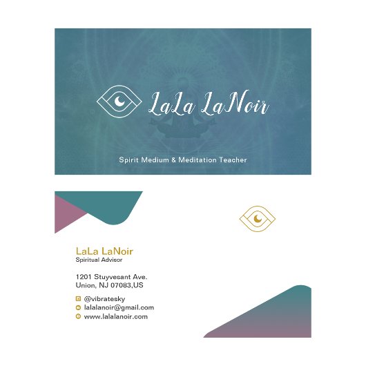 Gold Lotus Spirit Medium & Meditation Lehrer Visitenkarte