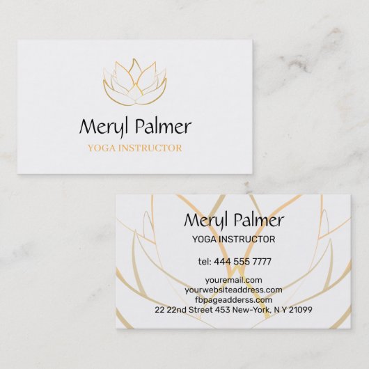 Gold Lotus Visitenkarte (Vorne/Hinten)