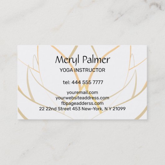 Gold Lotus Visitenkarte (Rückseite)