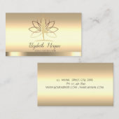 Gold Lotus Women Silhouette Yoga Instructor Visitenkarte (Vorne/Hinten)