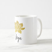 *~* Gold Lotus Yoga Golden Lotus White Kaffeetasse (VorderseiteRechts)