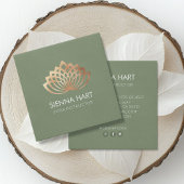 Gold Lotus Yoga Instructor Quadratische Visitenkarte